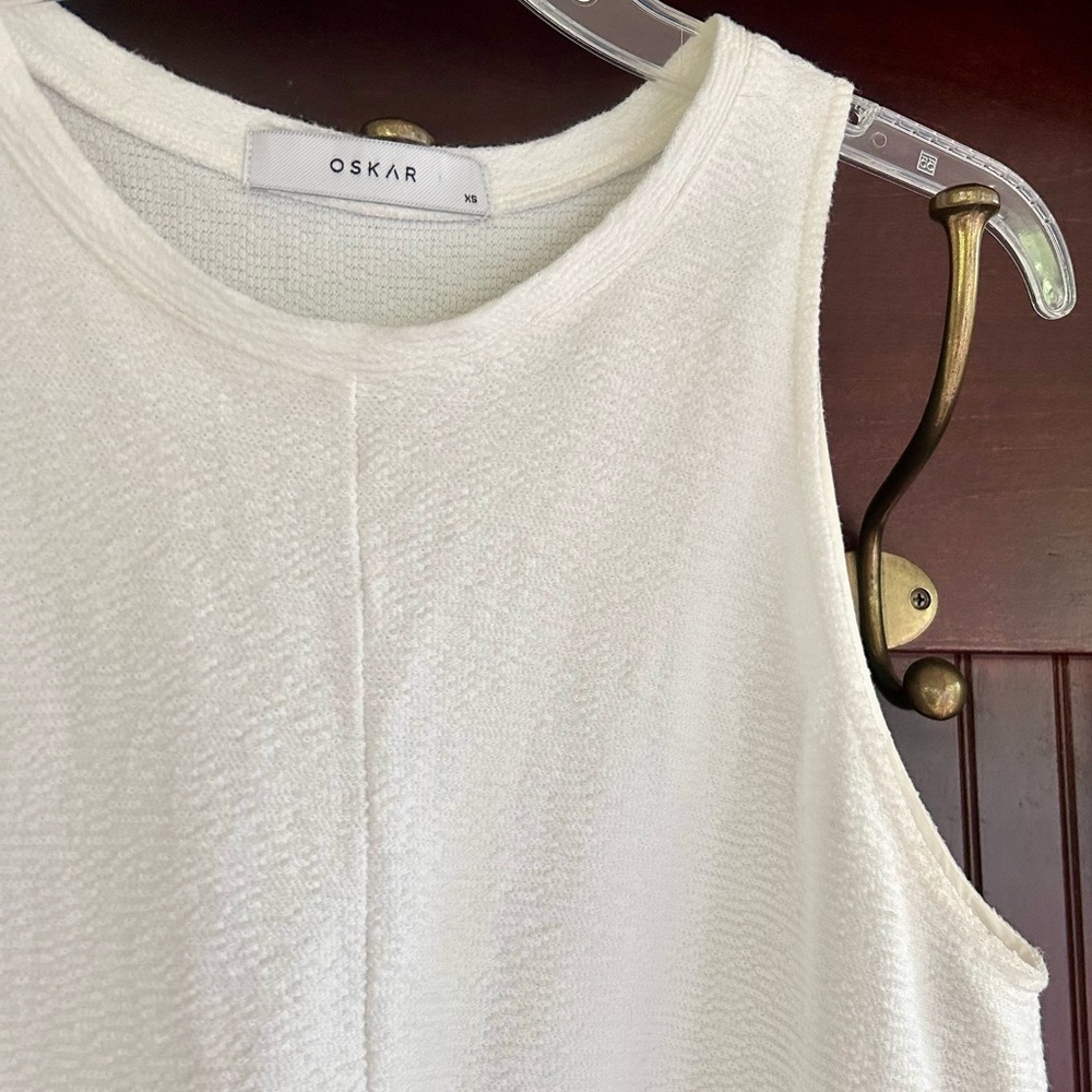 OSKAR THE LABEL Textured High Neck Tank Top Basic Minimalist Quiet Luxury Sz XS - Picture 6 of 11